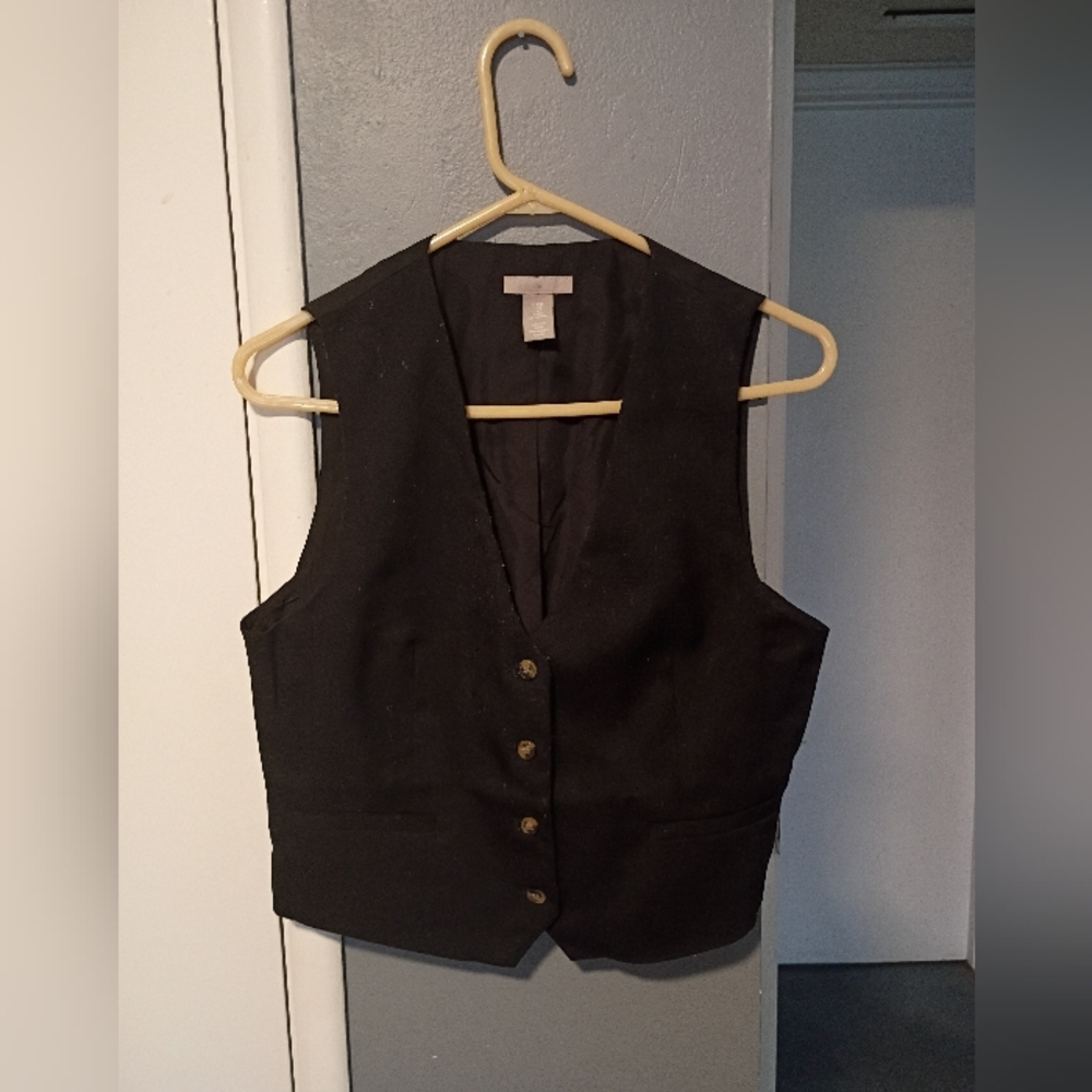 Black Button-Up Vest